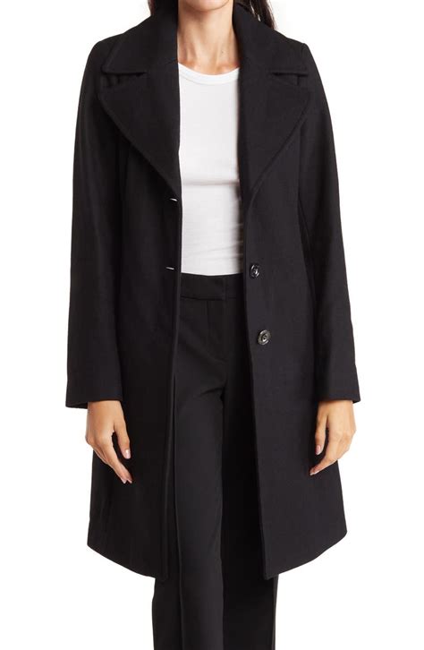 single breasted wool blend tailored coat michael kors|Michael Kors camel coat.